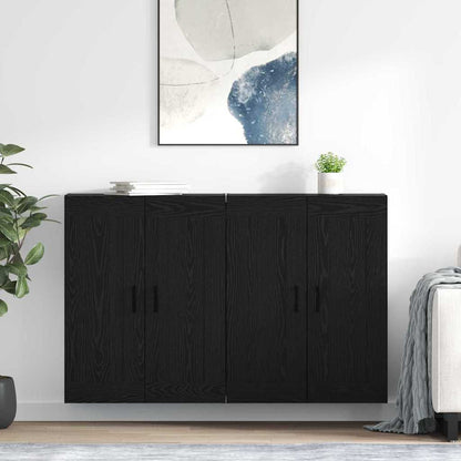 Wandmontierter Schrank 2 stk. Schwarz Eichen-Optik
