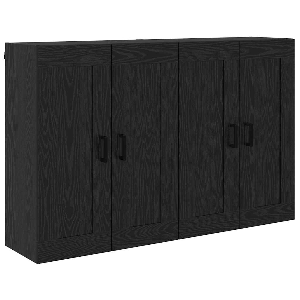 Wandmontierter Schrank 2 stk. Schwarz Eichen-Optik