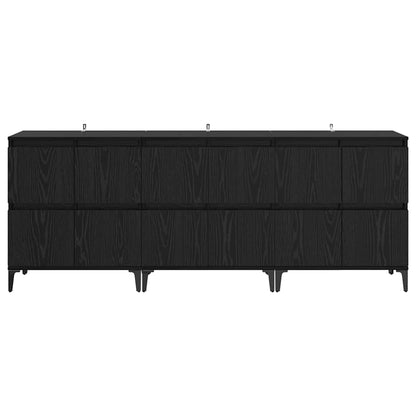 Sideboards 3 stk. Schwarz Eichen-Optik 60 x 35 x 70 cm