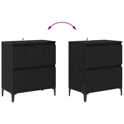 Sideboards 3 stk. Schwarz Eichen-Optik 60 x 35 x 70 cm