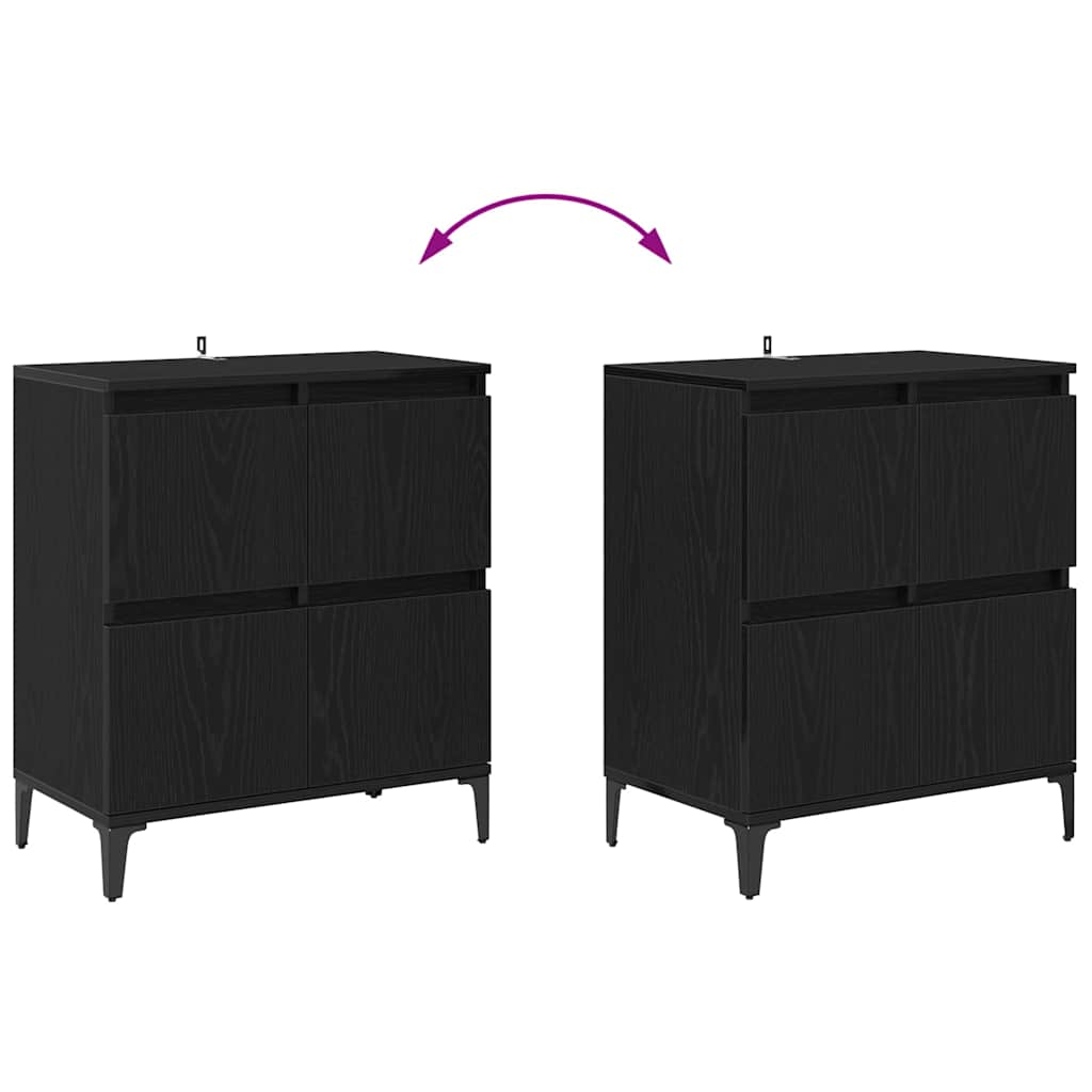 Sideboards 3 stk. Schwarz Eichen-Optik 60 x 35 x 70 cm