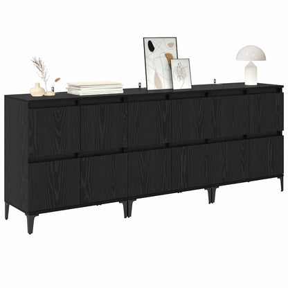 Sideboards 3 stk. Schwarz Eichen-Optik 60 x 35 x 70 cm