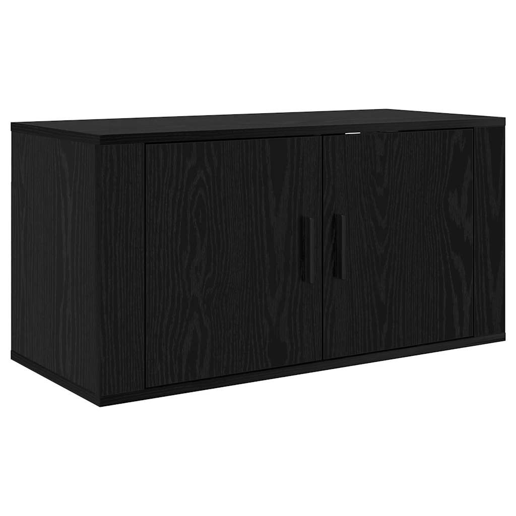 Wand-TV-Schrank Set 3 stk. Schwarz Eichen-Optik Holzwerkstoff