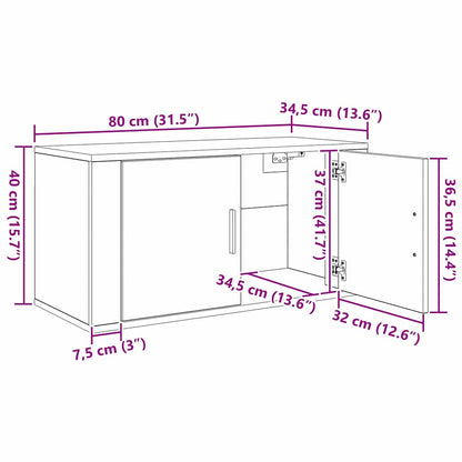 Wand-TV-Schrank Set 3 stk. Schwarz Eichen-Optik Holzwerkstoff