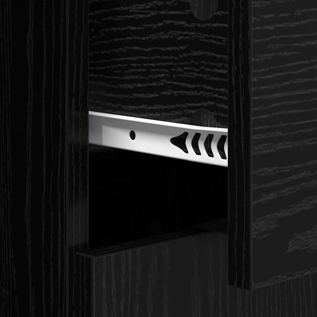 Sideboards 2 stk. Schwarz Eichen-Optik 60 x 30 x 70 cm