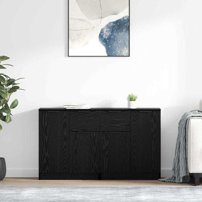 Sideboards 2 stk. Schwarz Eichen-Optik 60 x 30 x 70 cm