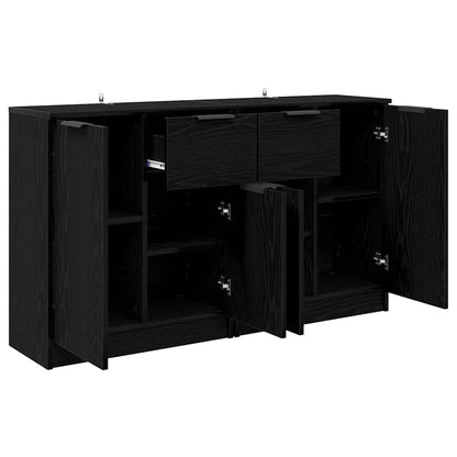 Sideboards 2 stk. Schwarz Eichen-Optik 60 x 30 x 70 cm