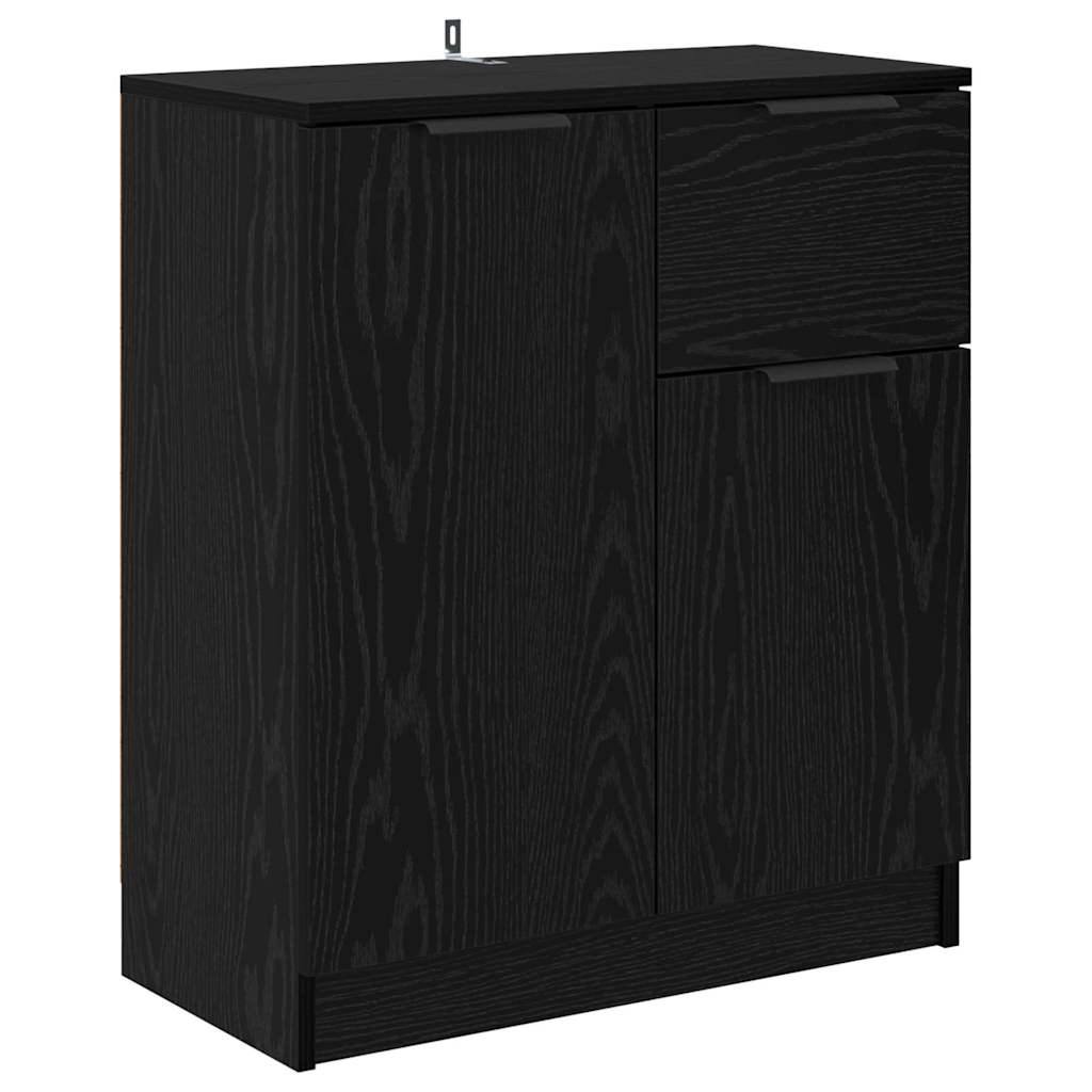 Sideboards 2 stk. Schwarz Eichen-Optik 60 x 30 x 70 cm