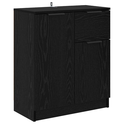 Sideboards 2 stk. Schwarz Eichen-Optik 60 x 30 x 70 cm
