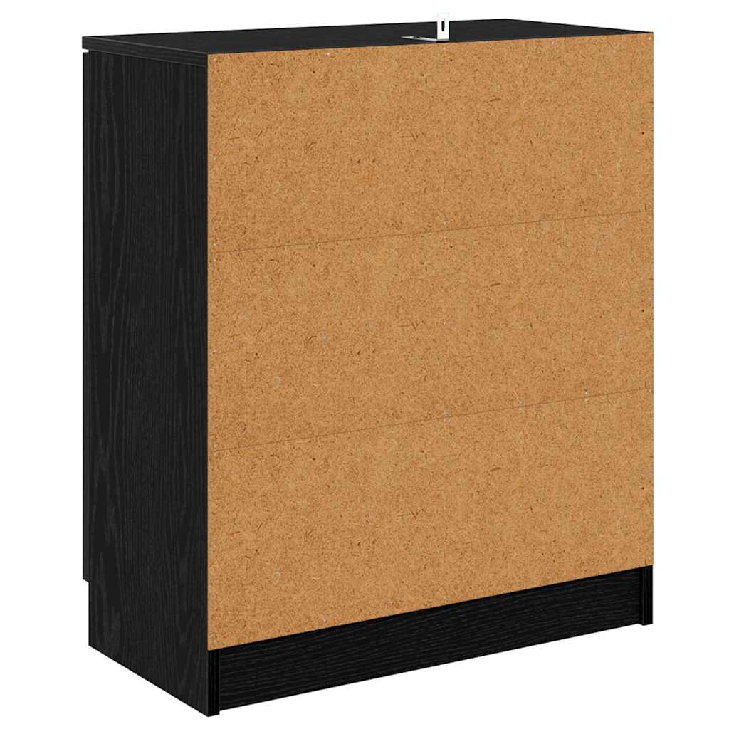 Sideboards 2 stk. Schwarz Eichen-Optik 60 x 30 x 70 cm