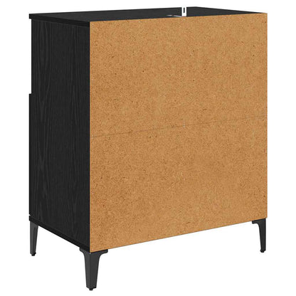 Sideboards 2 stk. Schwarz Eichen-Optik 60 x 35 x 70 cm