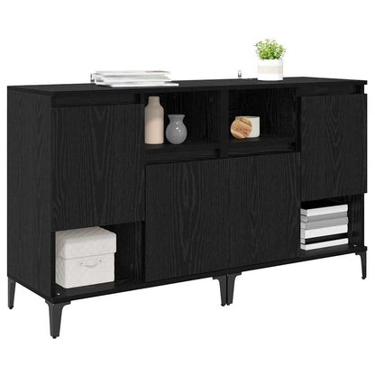 Sideboards 2 stk. Schwarz Eichen-Optik 60 x 35 x 70 cm