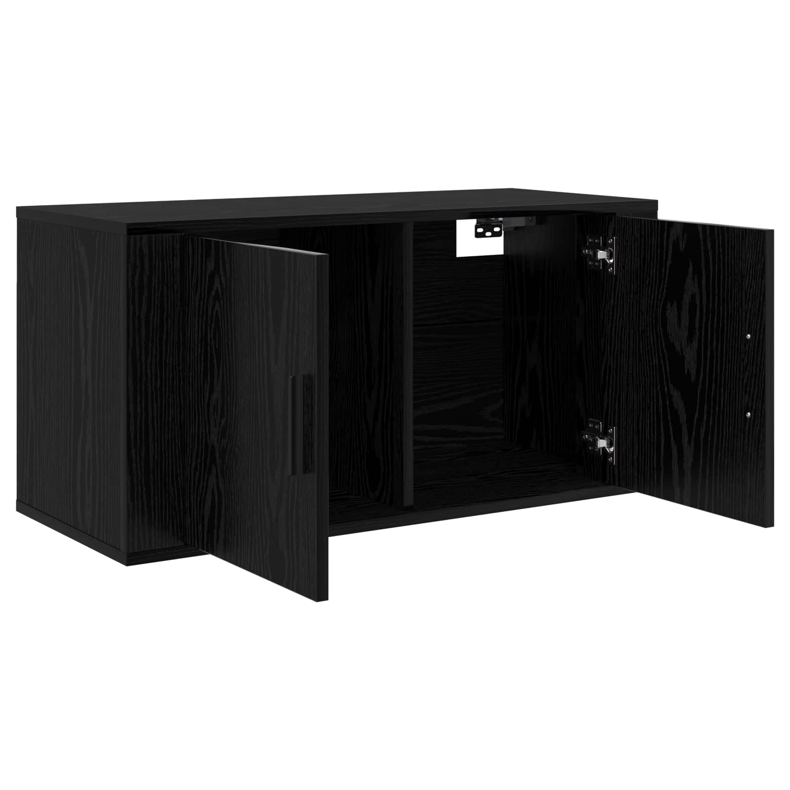 Wand-TV-Schrank Set 2 stk. Schwarz Eichen-Optik Holzwerkstoff