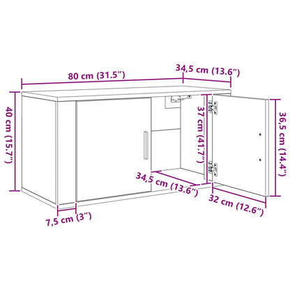 Wand-TV-Schrank Set 2 stk. Schwarz Eichen-Optik Holzwerkstoff