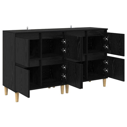 Sideboards 2 stk. Schwarz Eichen-Optik 60 x 35 x 70 cm