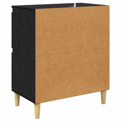 Sideboards 2 stk. Schwarz Eichen-Optik 60 x 35 x 70 cm
