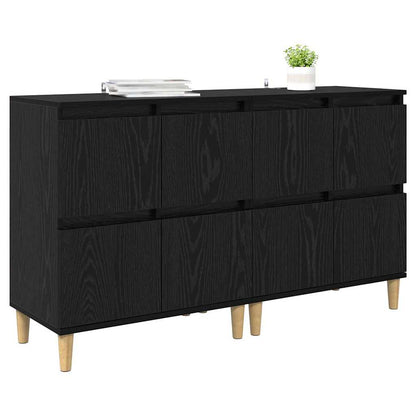 Sideboards 2 stk. Schwarz Eichen-Optik 60 x 35 x 70 cm