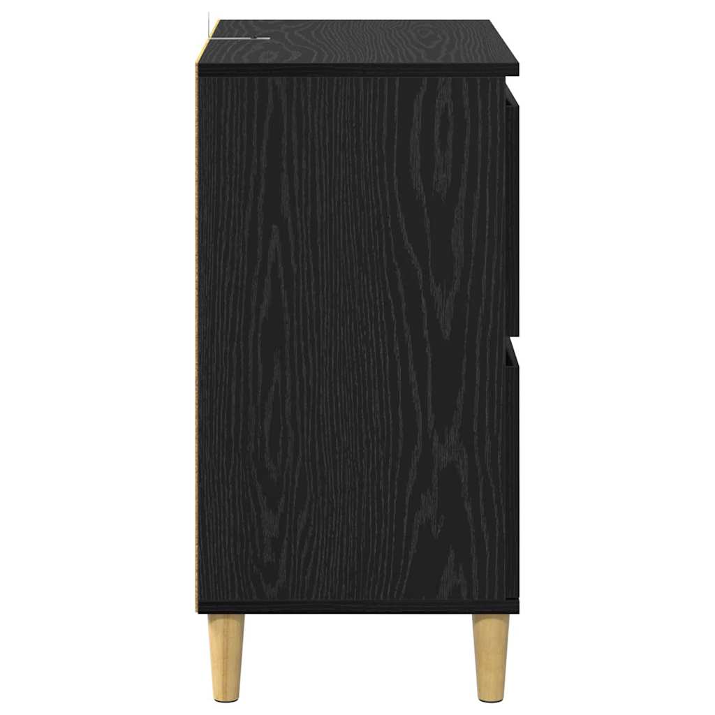 Sideboards 2 pcs Schwarz Eichen-Optik 60 x 35 x 70 cm