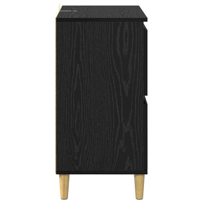 Sideboards 2 stk. Schwarz Eichen-Optik 60 x 35 x 70 cm