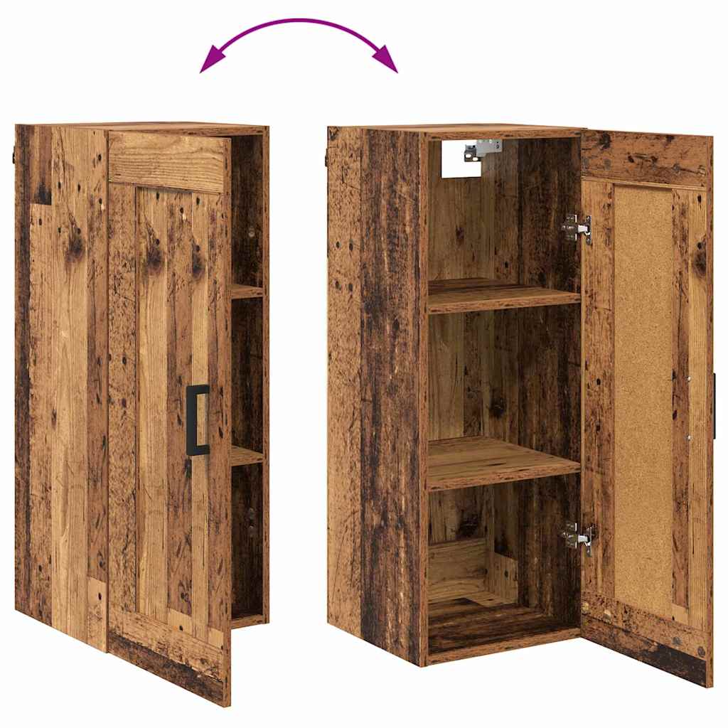 Highboard Altholz 34,5 x 34 x 180 cm Holzwerkstoff