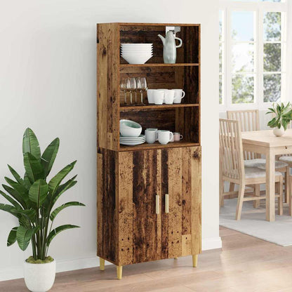Highboard Altholz 69,5 x 32,5 x 180 cm Holzwerkstoff