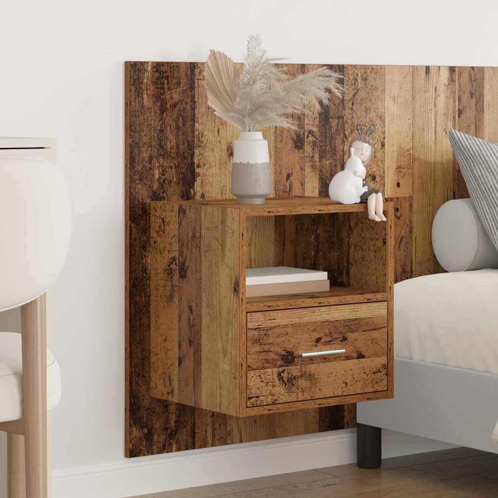 Kopfteil mit Schrank mit Schubladen 3 pcs Altholz Holzwerkstoff