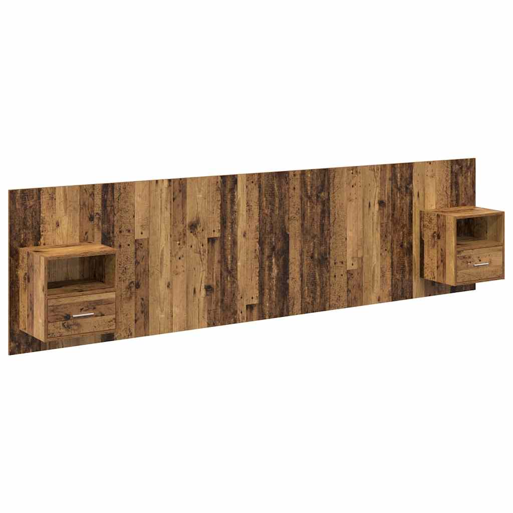 Kopfteil mit Schrank mit Schubladen 3 pcs Altholz Holzwerkstoff