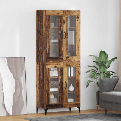 Highboard Altholz 69,5 x 34 x 180 cm Holzwerkstoff
