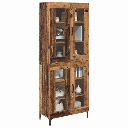 Highboard Altholz 69,5 x 34 x 180 cm Holzwerkstoff