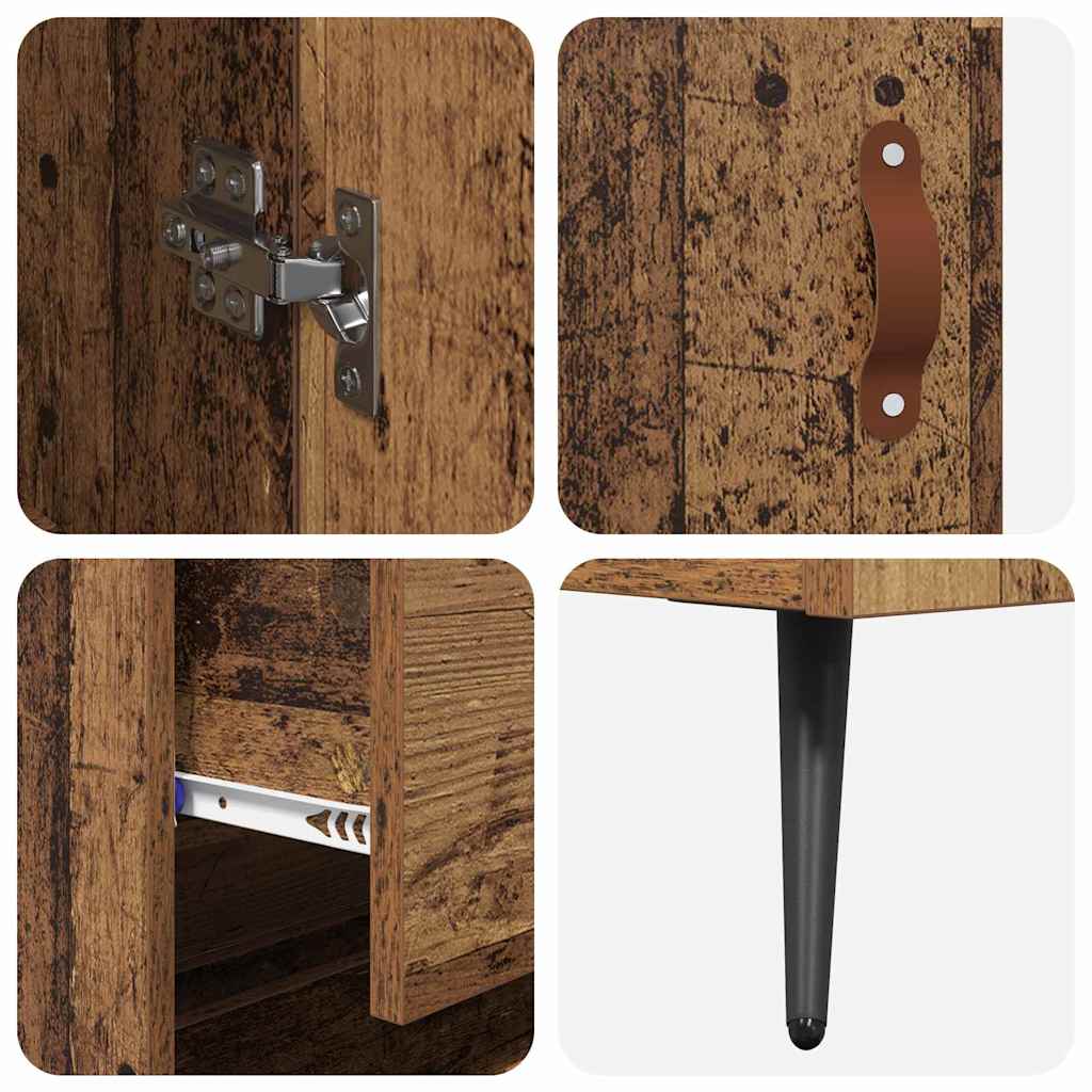 Highboard-Schrank mit Regal 2 pcs Altholz Holzwerkstoff