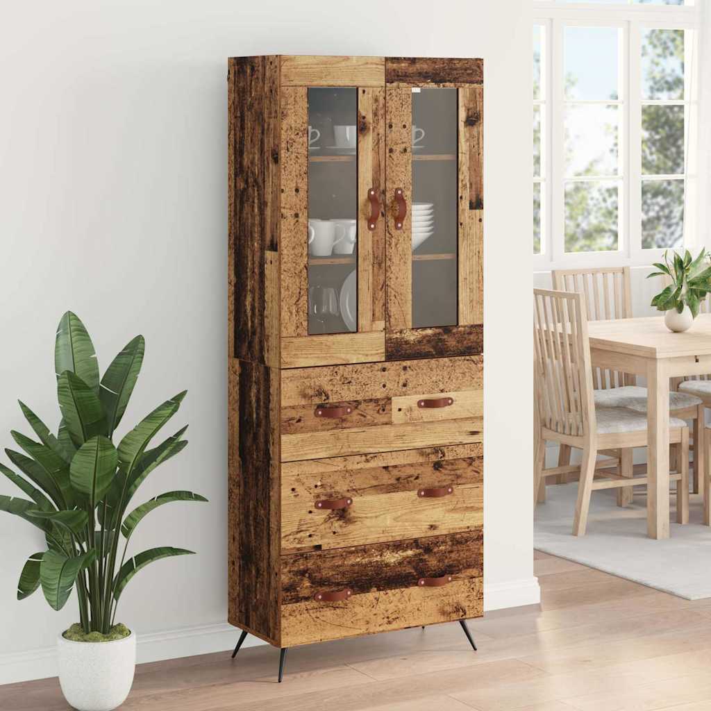 Highboard-Schrank mit Regal 2 pcs Altholz Holzwerkstoff