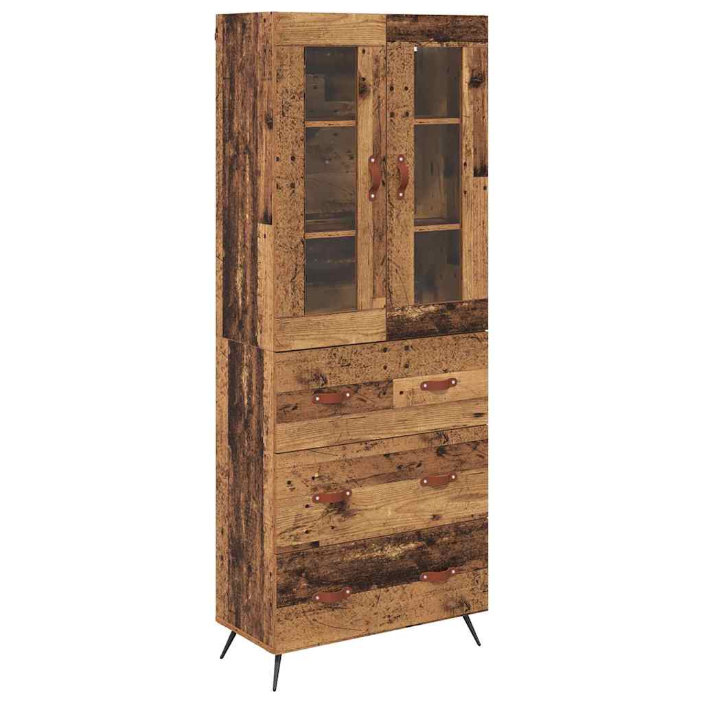 Highboard-Schrank mit Regal 2 pcs Altholz Holzwerkstoff