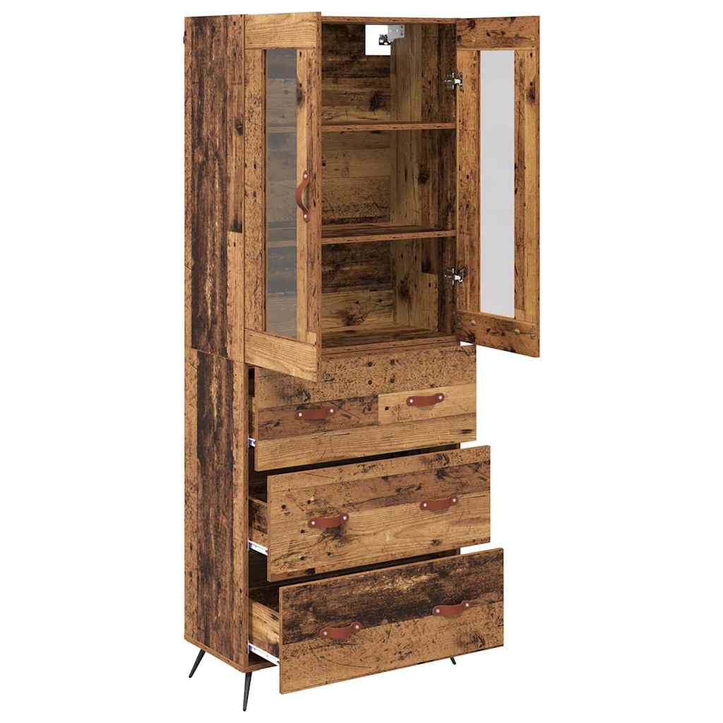 Highboard-Schrank mit Regal 2 pcs Altholz Holzwerkstoff