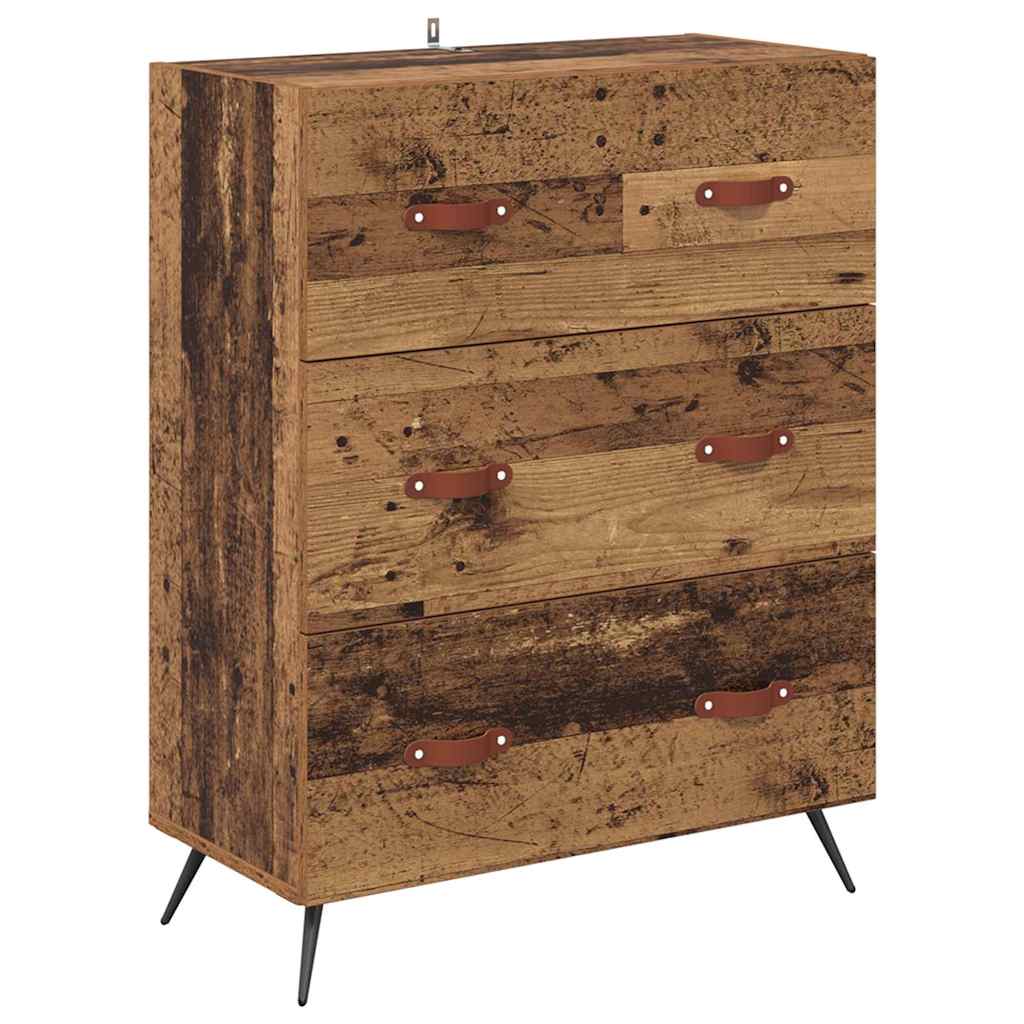 Highboard-Schrank mit Regal 2 pcs Altholz Holzwerkstoff