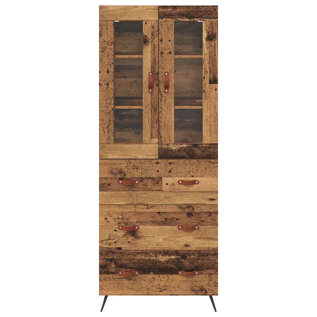 Highboard-Schrank mit Regal 2 pcs Altholz Holzwerkstoff