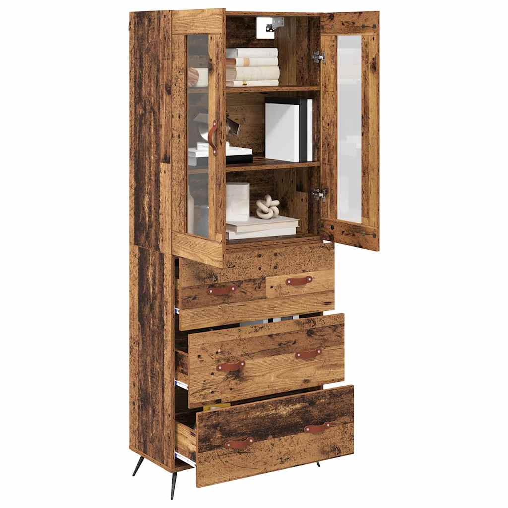 Highboard-Schrank mit Regal 2 pcs Altholz Holzwerkstoff
