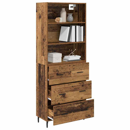 Highboard 2 stk. Altholz 69,5 x 32,5 x 180 cm Holzwerkstoff