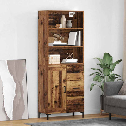 Highboard Altholz 69,5 x 34 x 180 cm Holzwerkstoff