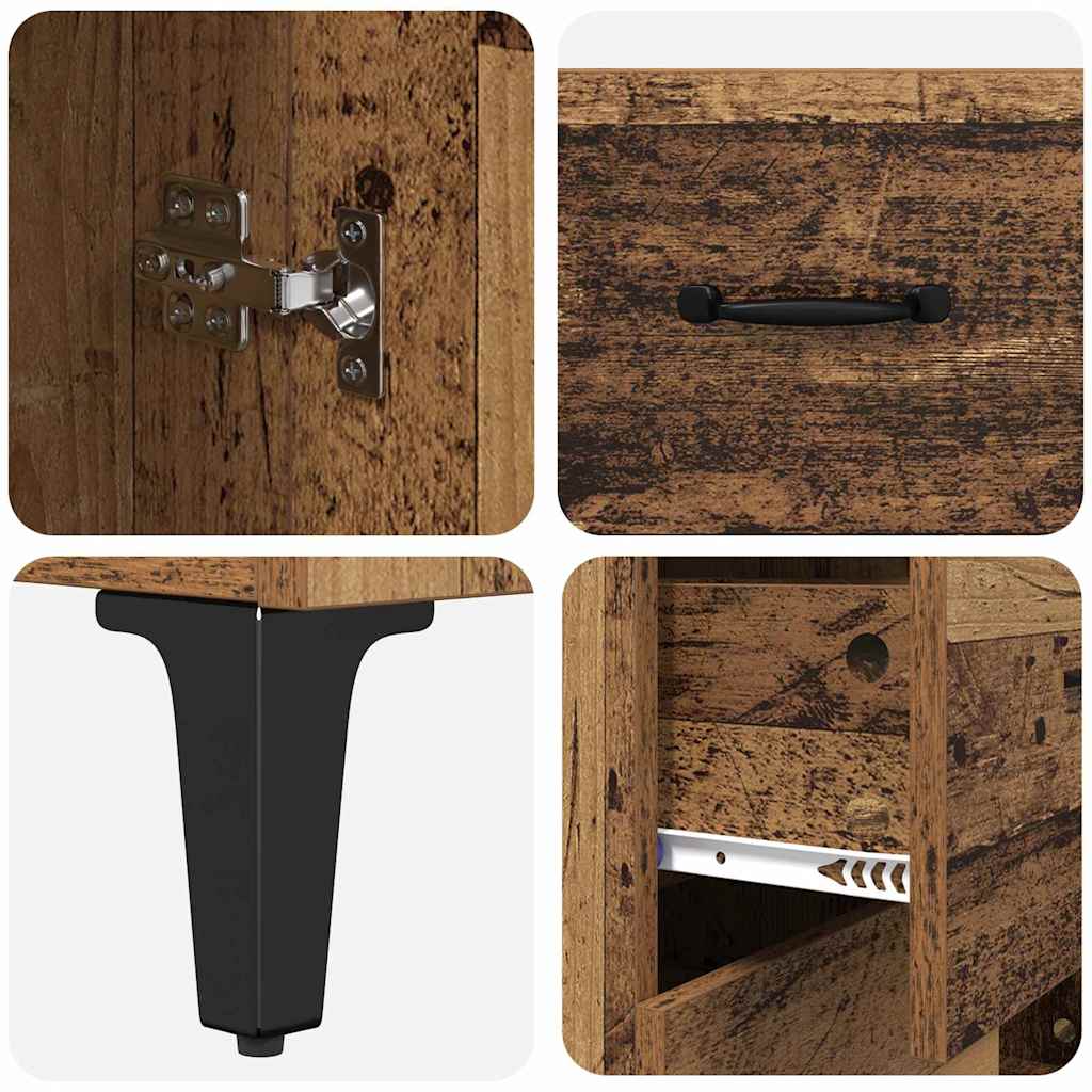 Highboard Altholz 69,5 x 34 x 180 cm Holzwerkstoff