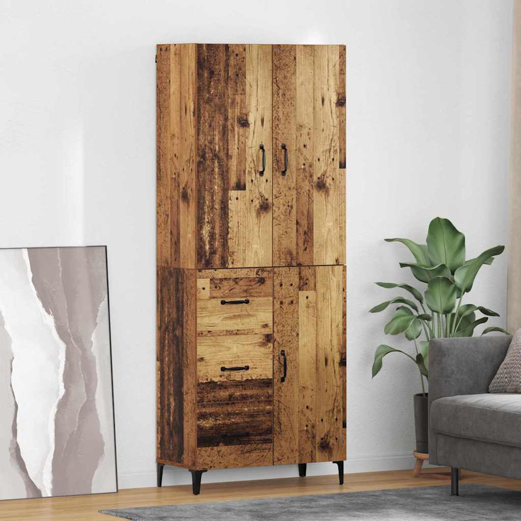 Highboard Altholz 69,5 x 34 x 180 cm Holzwerkstoff