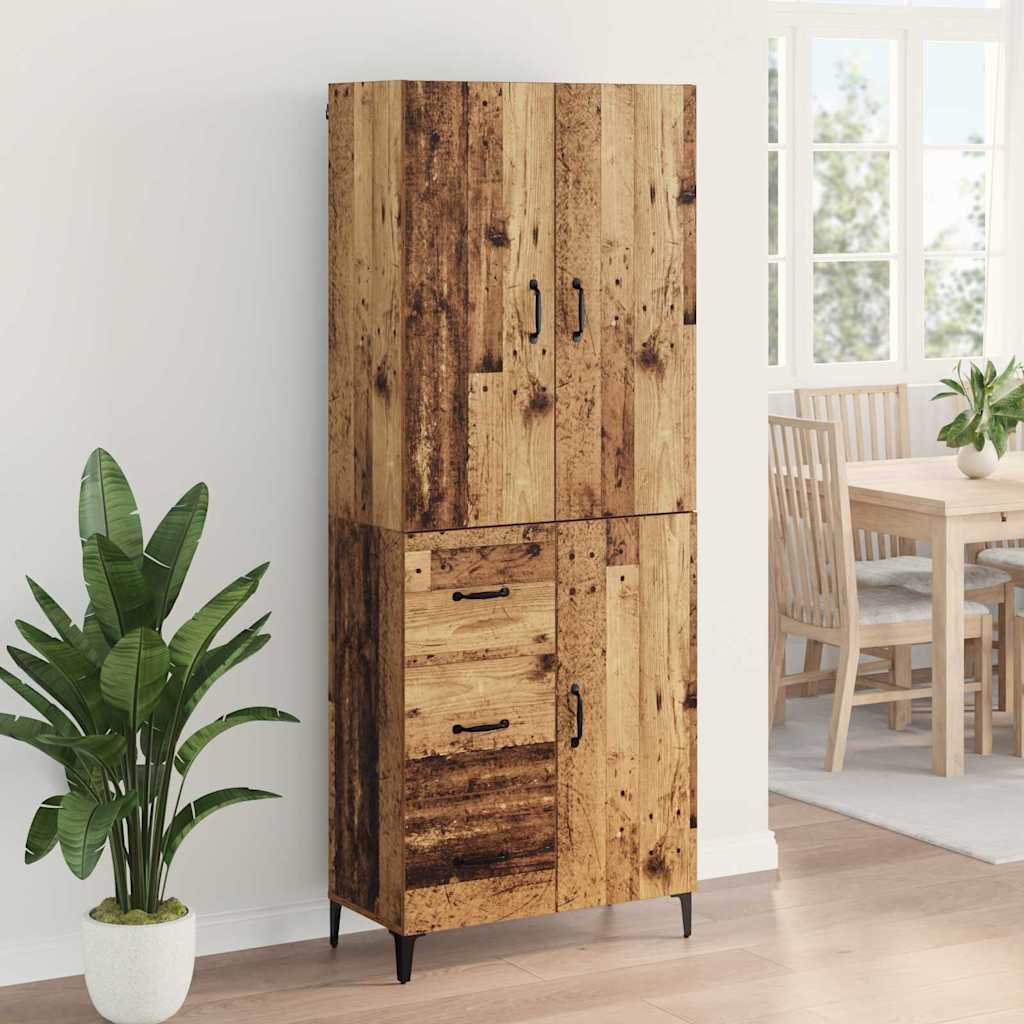Highboard Altholz 69,5 x 34 x 180 cm Holzwerkstoff