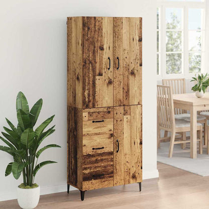 Highboard Altholz 69,5 x 34 x 180 cm Holzwerkstoff