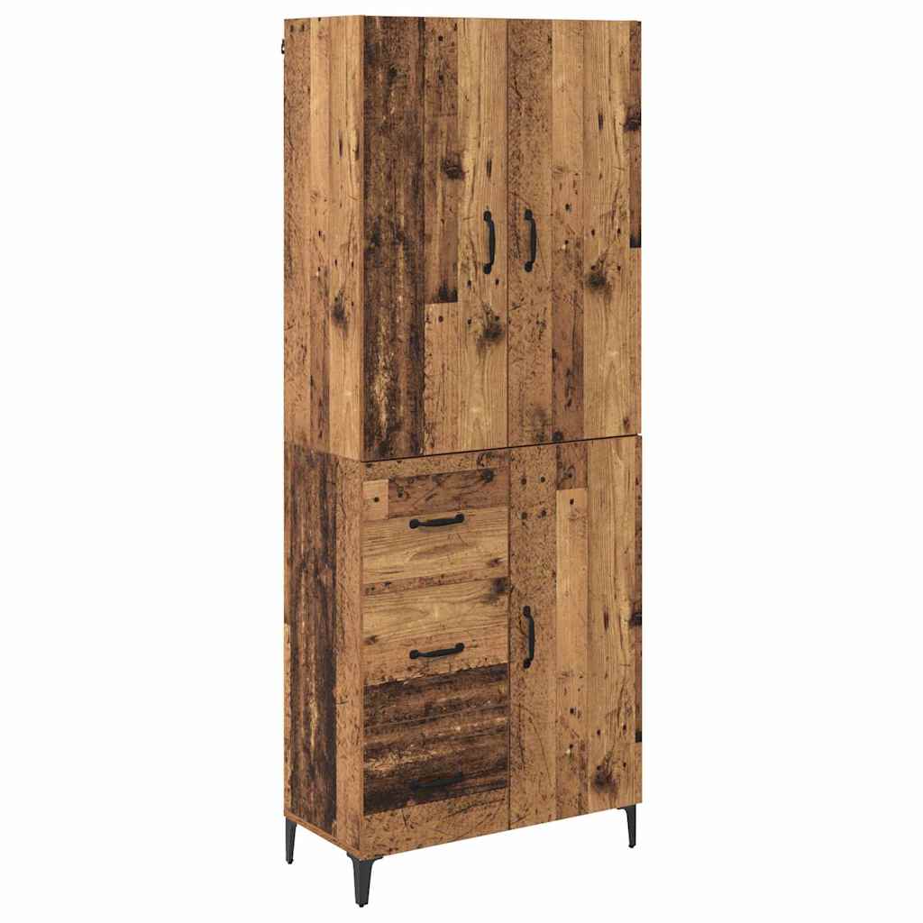 Highboard Altholz 69,5 x 34 x 180 cm Holzwerkstoff