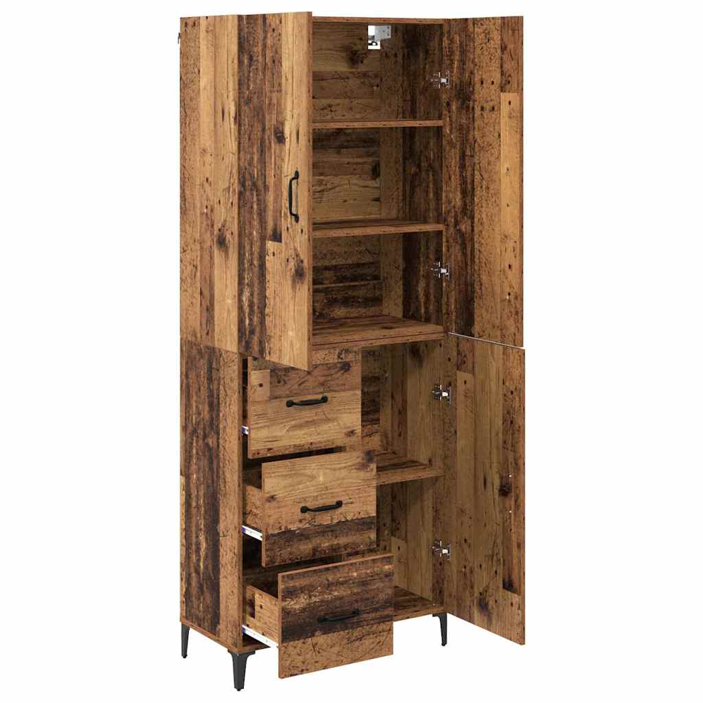 Highboard Altholz 69,5 x 34 x 180 cm Holzwerkstoff