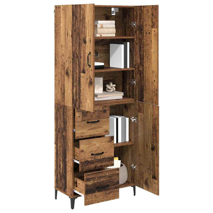 Highboard Altholz 69,5 x 34 x 180 cm Holzwerkstoff