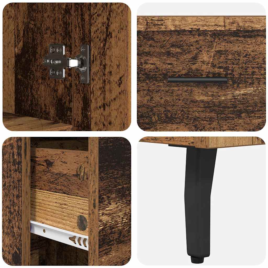 Highboard mit Schubladen 2 pcs Altholz Holzwerkstoff