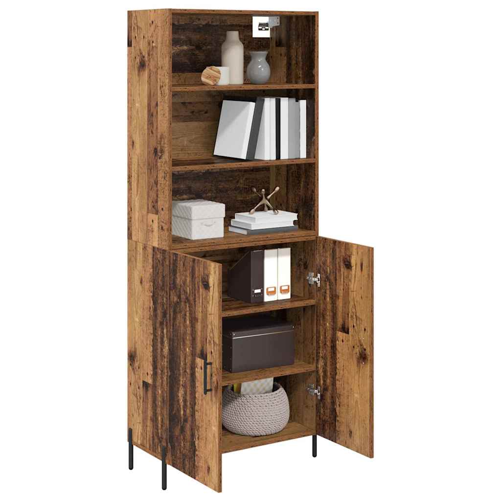 Highboard Altholz 69,5 x 32,5 x 180 cm Holzwerkstoff