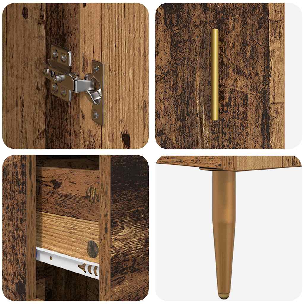 Highboard Altholz 69,5 x 34 x 180 cm Holzwerkstoff