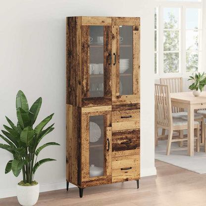 Highboard Altholz 69,5 x 34 x 180 cm Holzwerkstoff