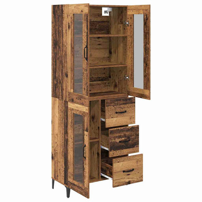 Highboard Altholz 69,5 x 34 x 180 cm Holzwerkstoff